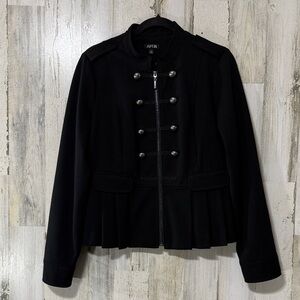 Apt. 9 Women's Black Military Style Zipper Button Pleated Blazer